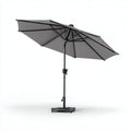 Ombrellone da giardino tondo inclinabile in alluminio e poliestere grigio Ø 300 cm
